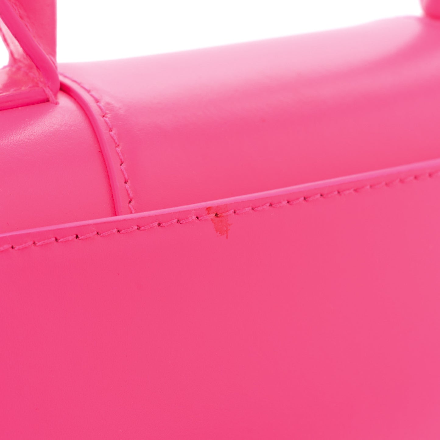 Shiny Box Calfskin Hourglass Top Handle Bag XS Hot Pink