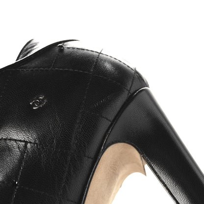 Chanel Lambskin Quilted CC Cap Toe Booties 41 Black 10 of 11