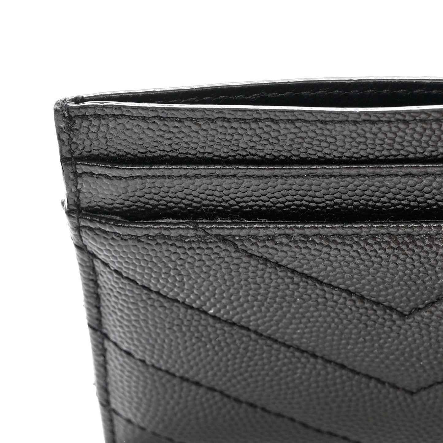 Grain De Poudre Matelasse Chevron Monochrome Monogram Credit Card Case Black