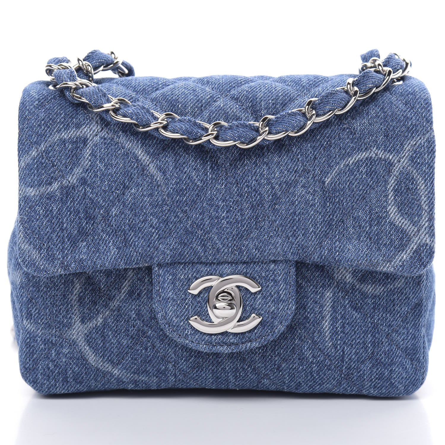 Chanel Denim CC Quilted Mini Square Flap Blue 8 of 11