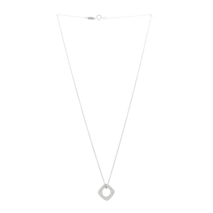 Tiffany 18K White Gold Diamond Cushion Pendant Necklace 3 of 6