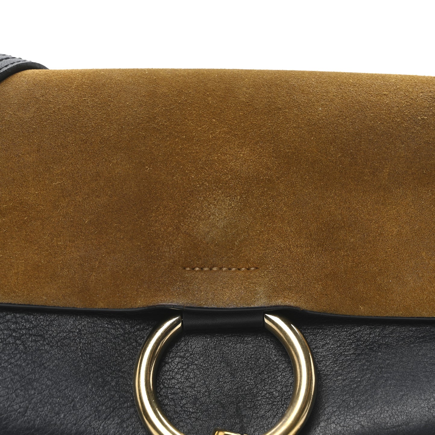 Suede Calfskin Small Faye Shoulder Bag Full Blue Mustard