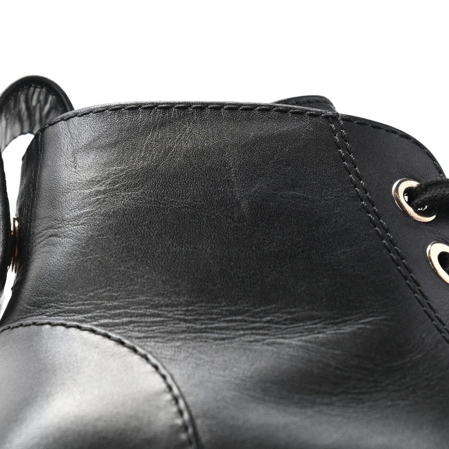 Chanel Calfskin CC Turnlock Lace Up Boots 35.5 Black 13 of 14