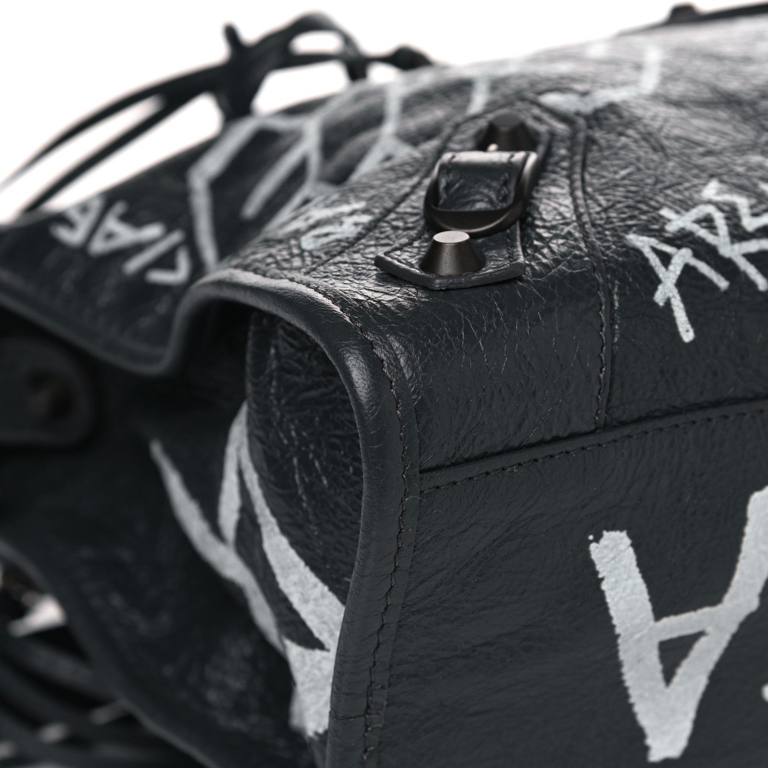 Balenciaga Agneau Arena Graffiti All Over Classic Hardware City Gris Fossile White 9 of 12