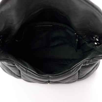 Saint Laurent Lambskin Quilted Monogram Monochrome Medium Loulou Puffer Chain Satchel Black 5 of 12
