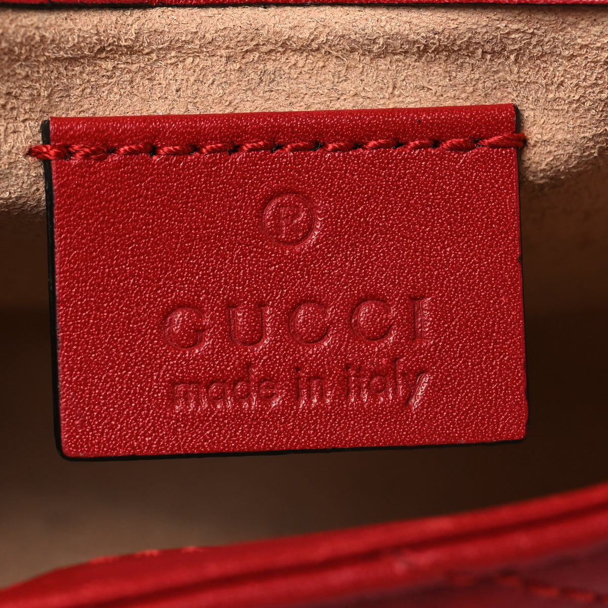 Calfskin Matelasse Super Mini GG Marmont Shoulder Bag Hibiscus Red