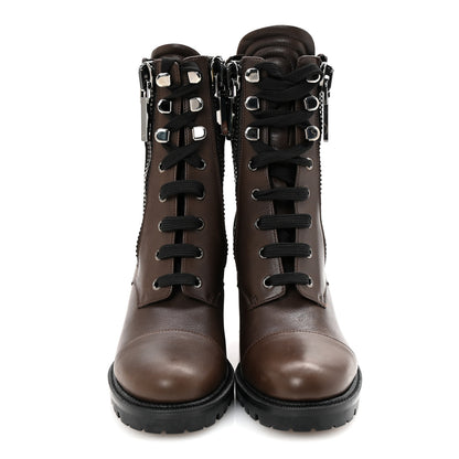 Christian Louboutin En Hiver Mixed Dual-Zip 70 Booties 38 Arabica 3 of 9