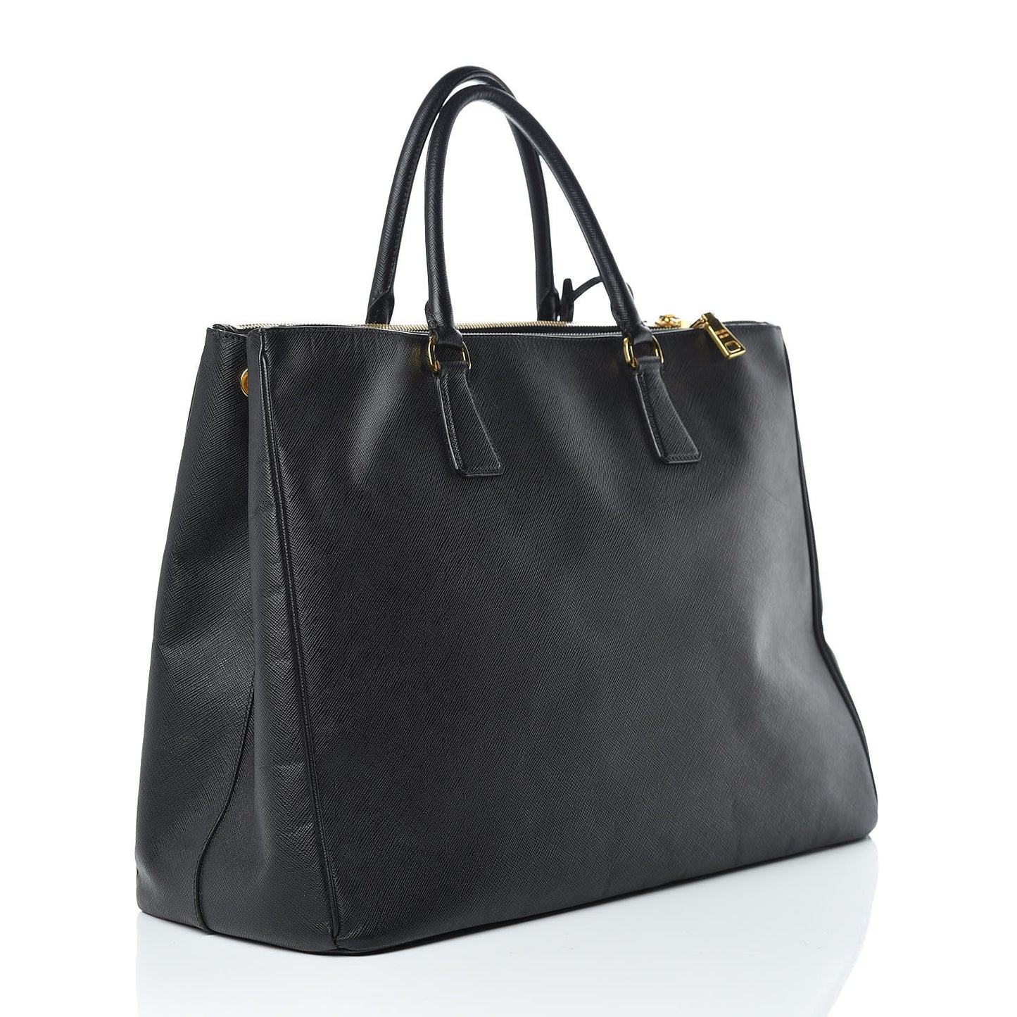 Saffiano Lux Extra Large Galleria Double Zip Tote Black