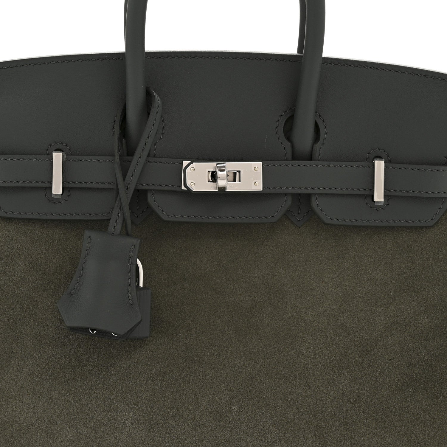 Hermes Veau Doblis Swift Grizzly Birkin 25 Vert Mangrove 7 of 10