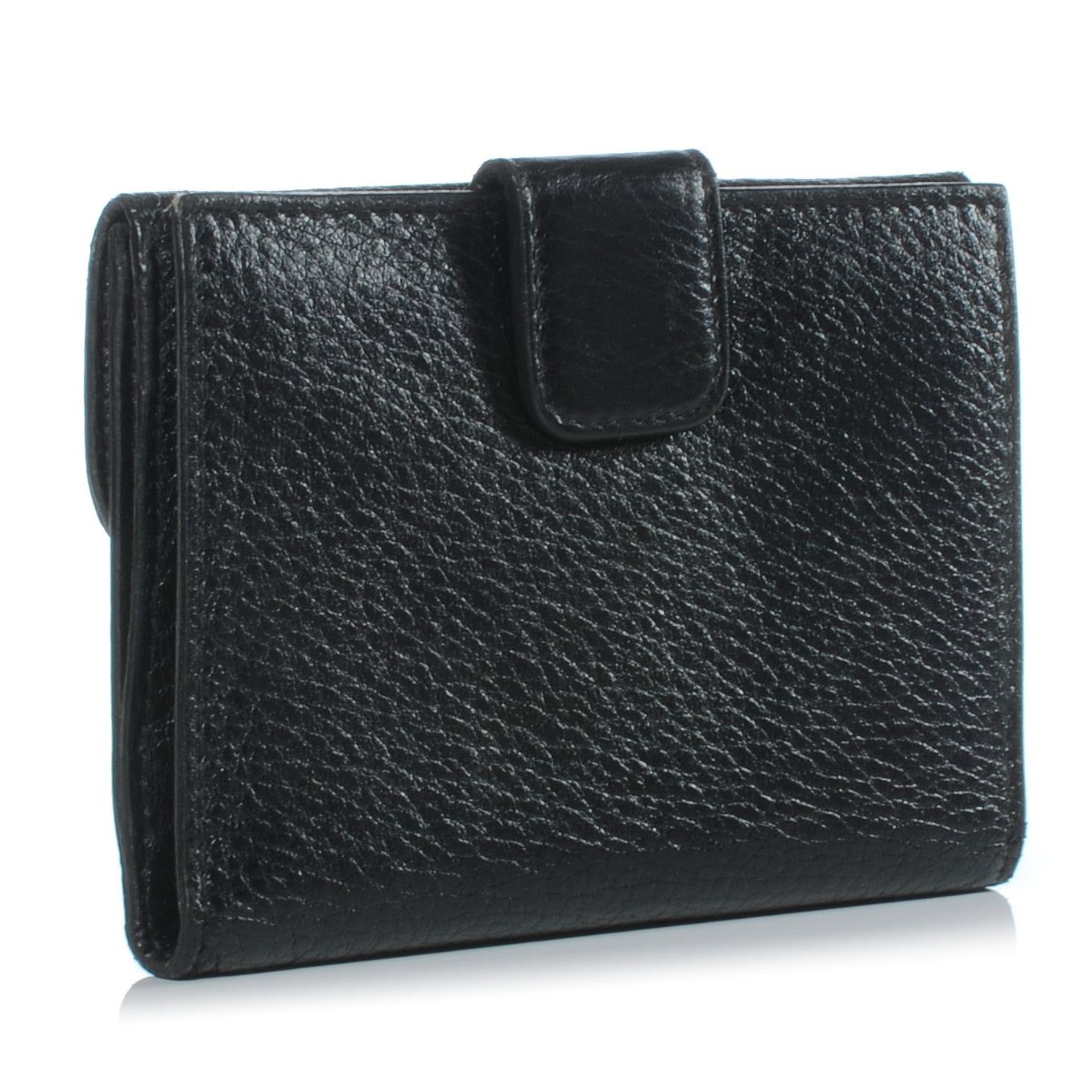 Vitello Daino Compact Wallet Nero Black