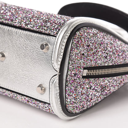 Alexander McQueen Metallic Calfskin Glitter Mini Heroine Shoulder Bag Grey Multicolor 9 of 15