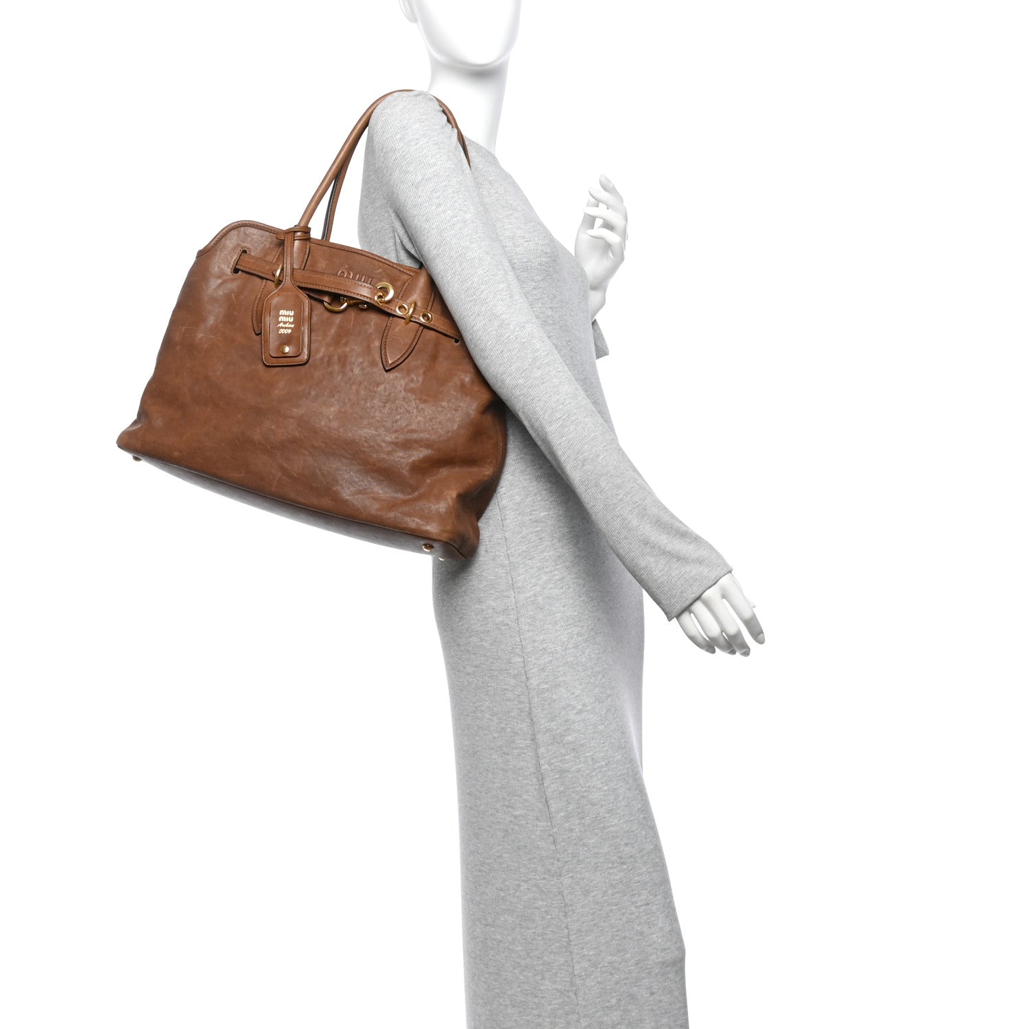 Miu Miu Nappa Aviator Medium Aventure Bag Rovere 2 of 12