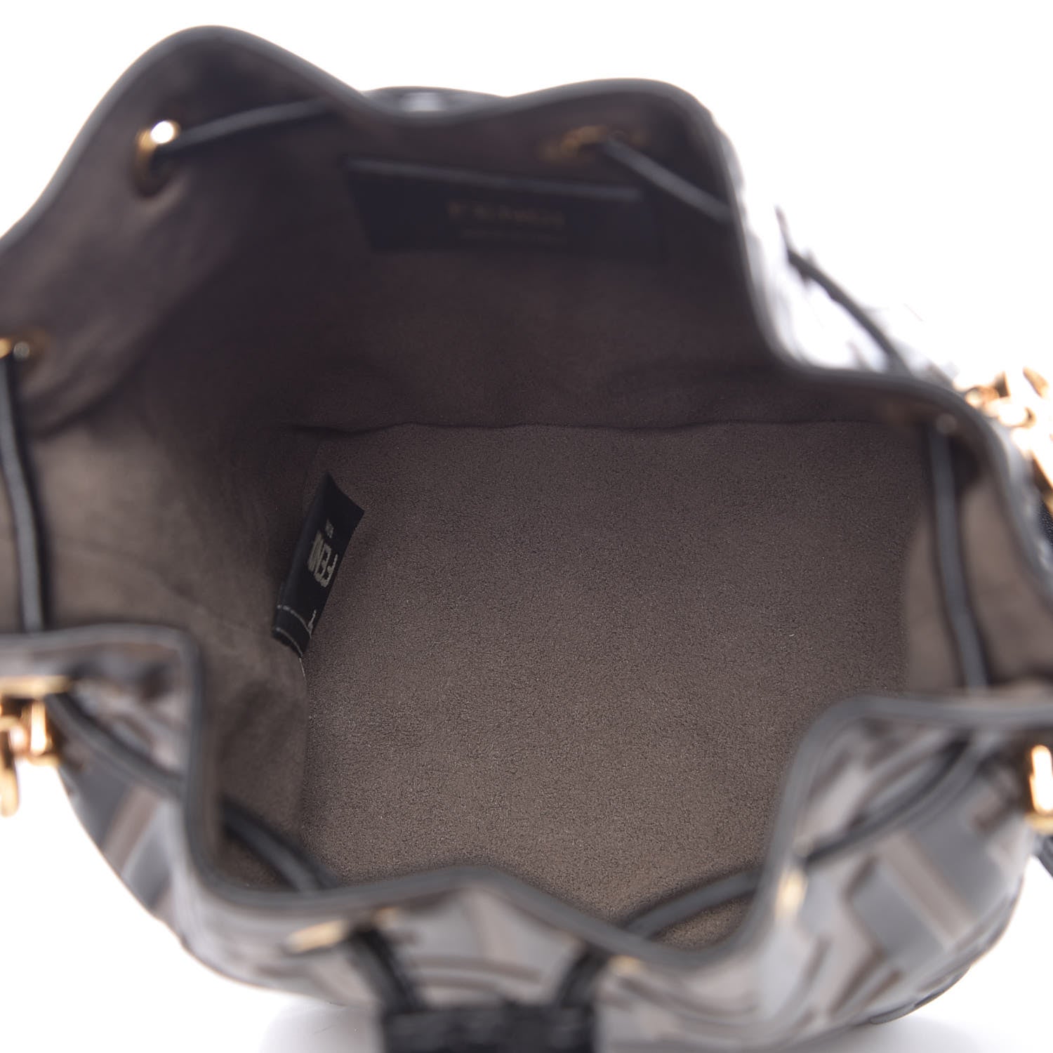 Fendi Vitello Liberty F is Fendi Bi-Color FF 1974 Embossed Mini Mon Tresor Bucket Bag Maya Black 5 of 11