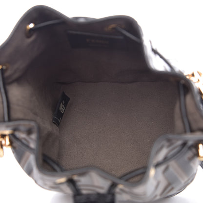 Fendi Vitello Liberty F is Fendi Bi-Color FF 1974 Embossed Mini Mon Tresor Bucket Bag Maya Black 5 of 11