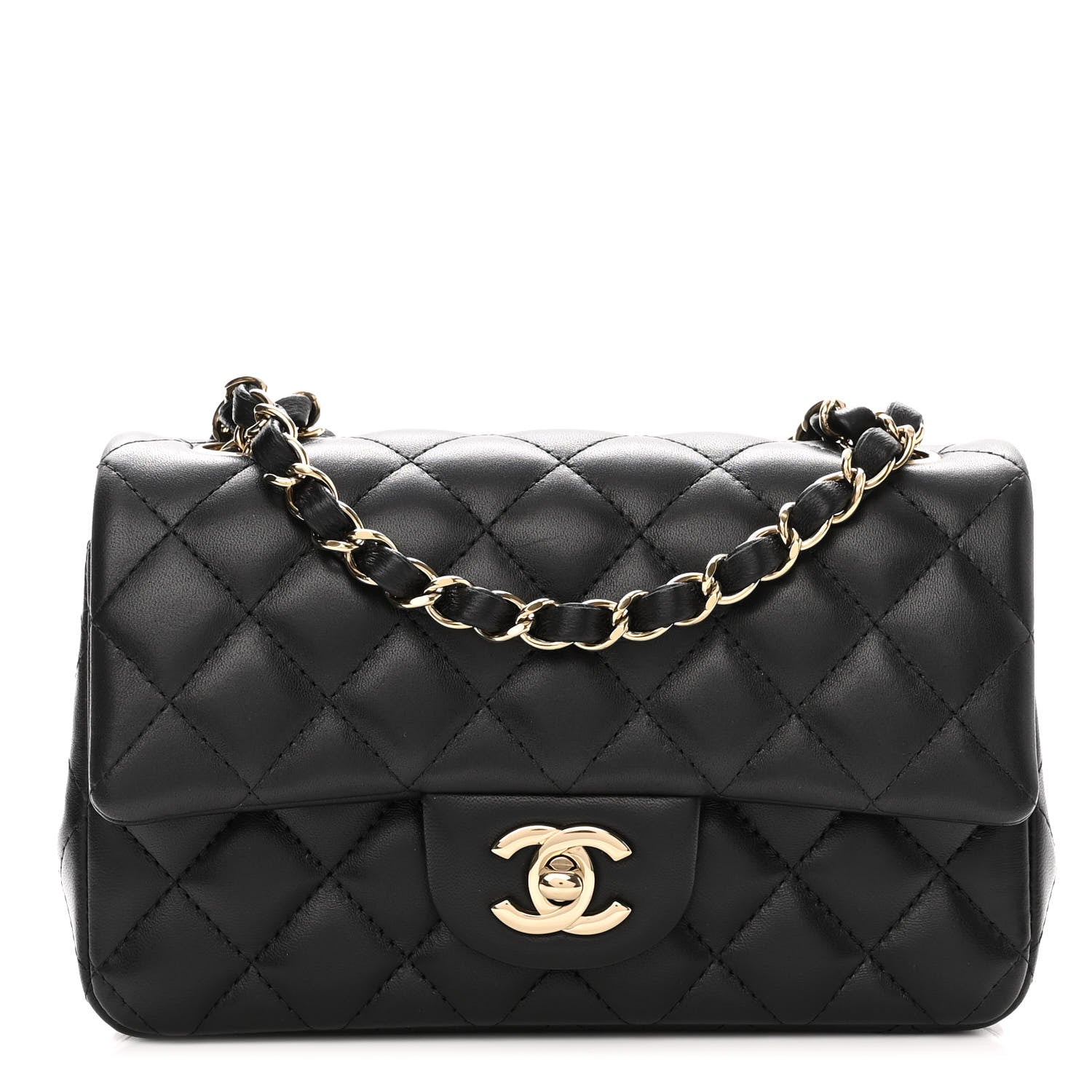 Chanel Lambskin Quilted Mini Rectangular Flap Black 1 of 10