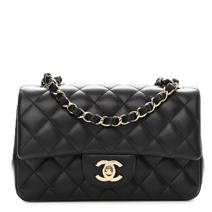 Chanel Lambskin Quilted Mini Rectangular Flap Black 1 of 10