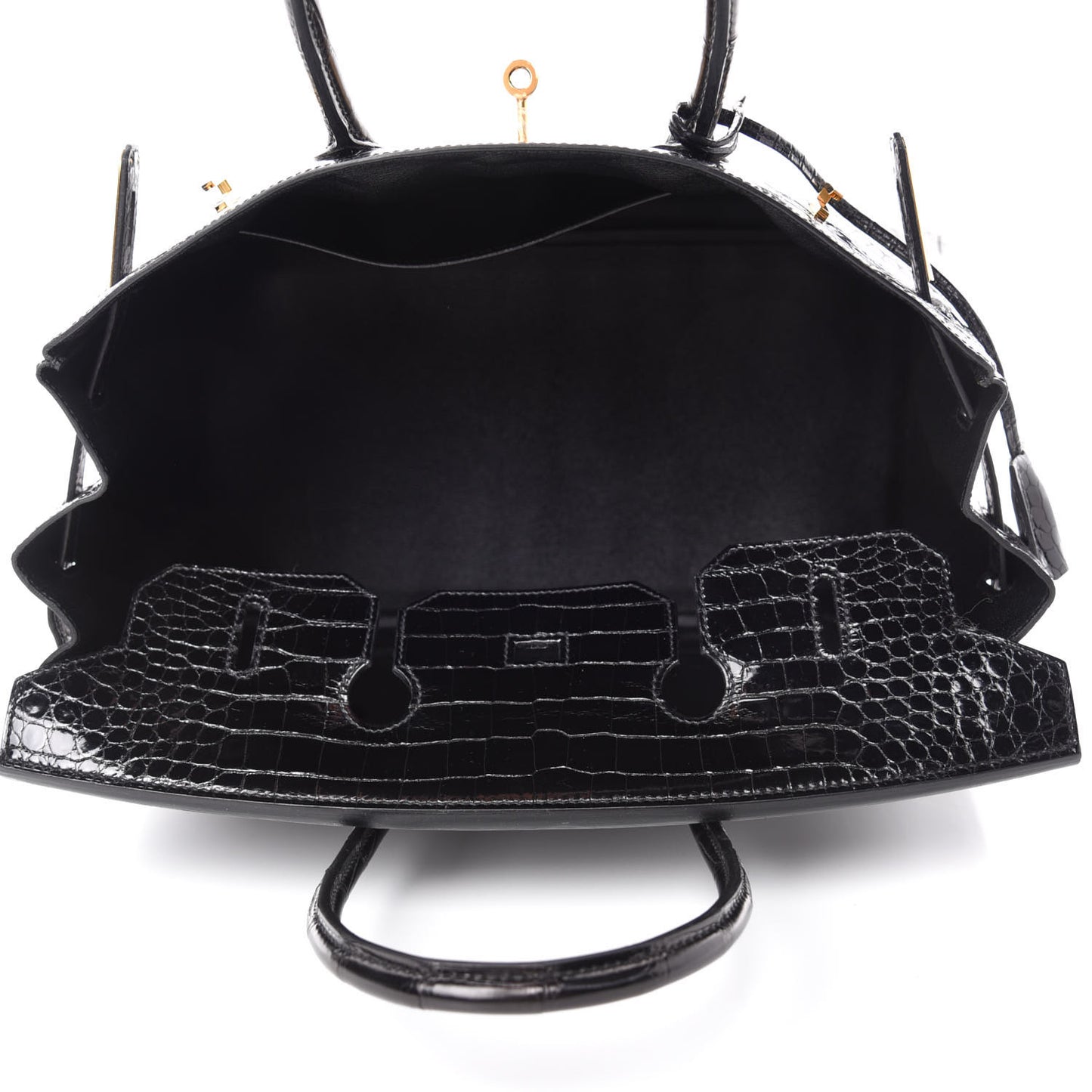 Shiny Porosus Crocodile Birkin 35 Black