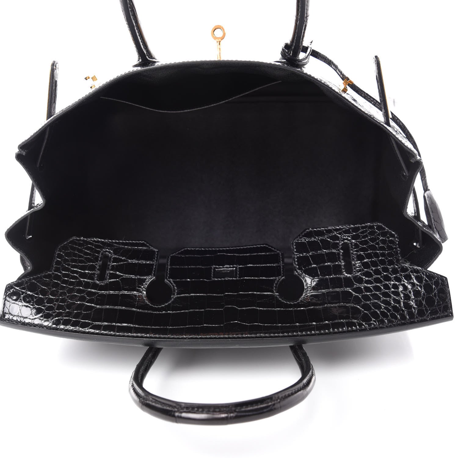 Hermes Shiny Porosus Crocodile Birkin 35 Black 15 of 34
