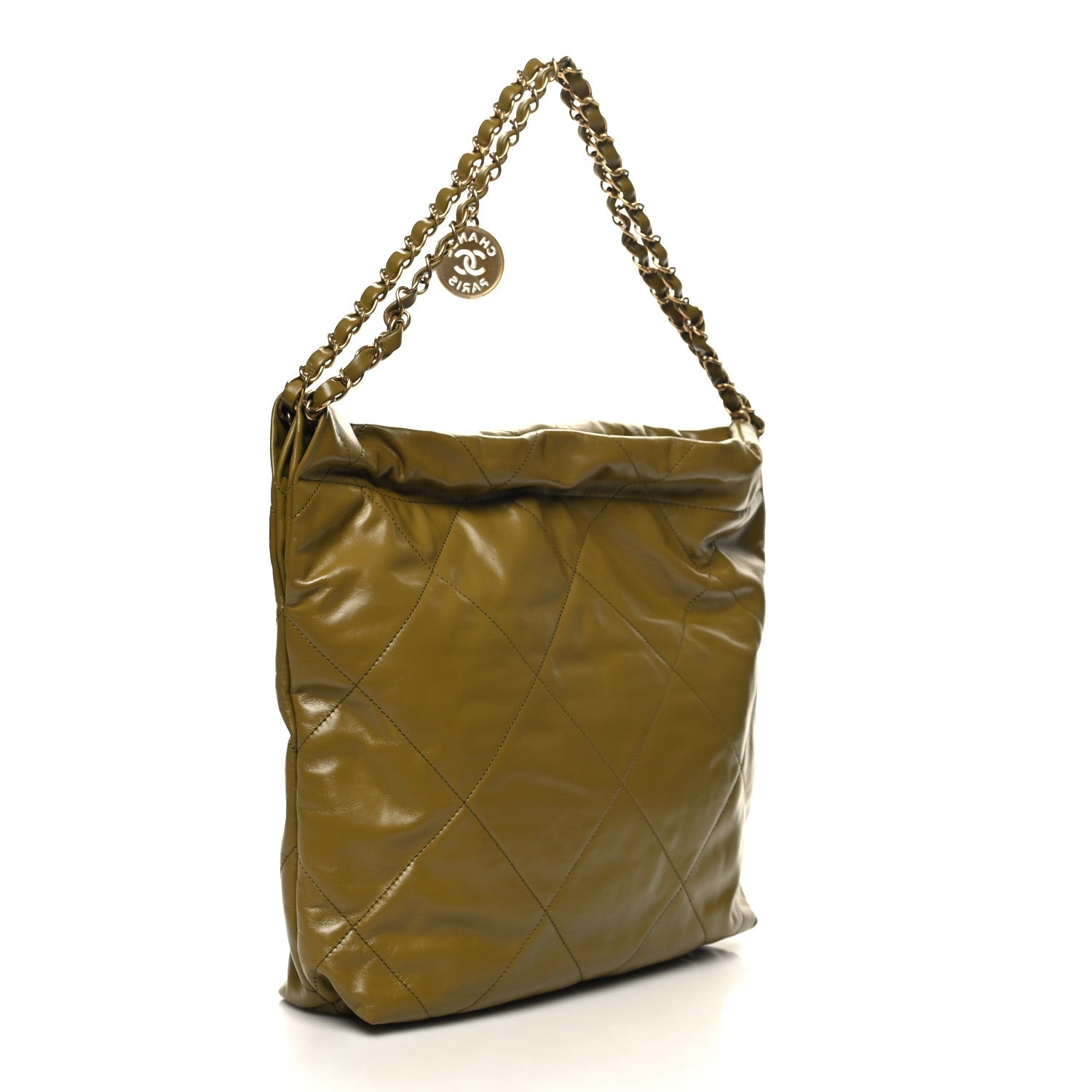 Chanel Shiny Calfskin Quilted Chanel 22 Green 4 of 12
