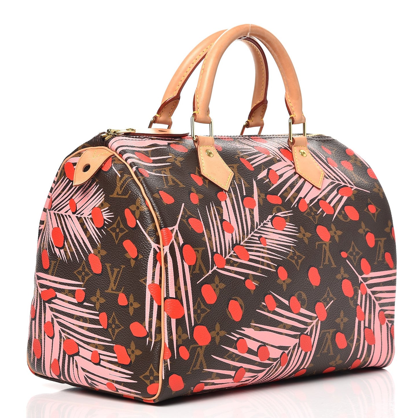 Monogram Jungle Dots Speedy 30 Sugar Pink Poppy