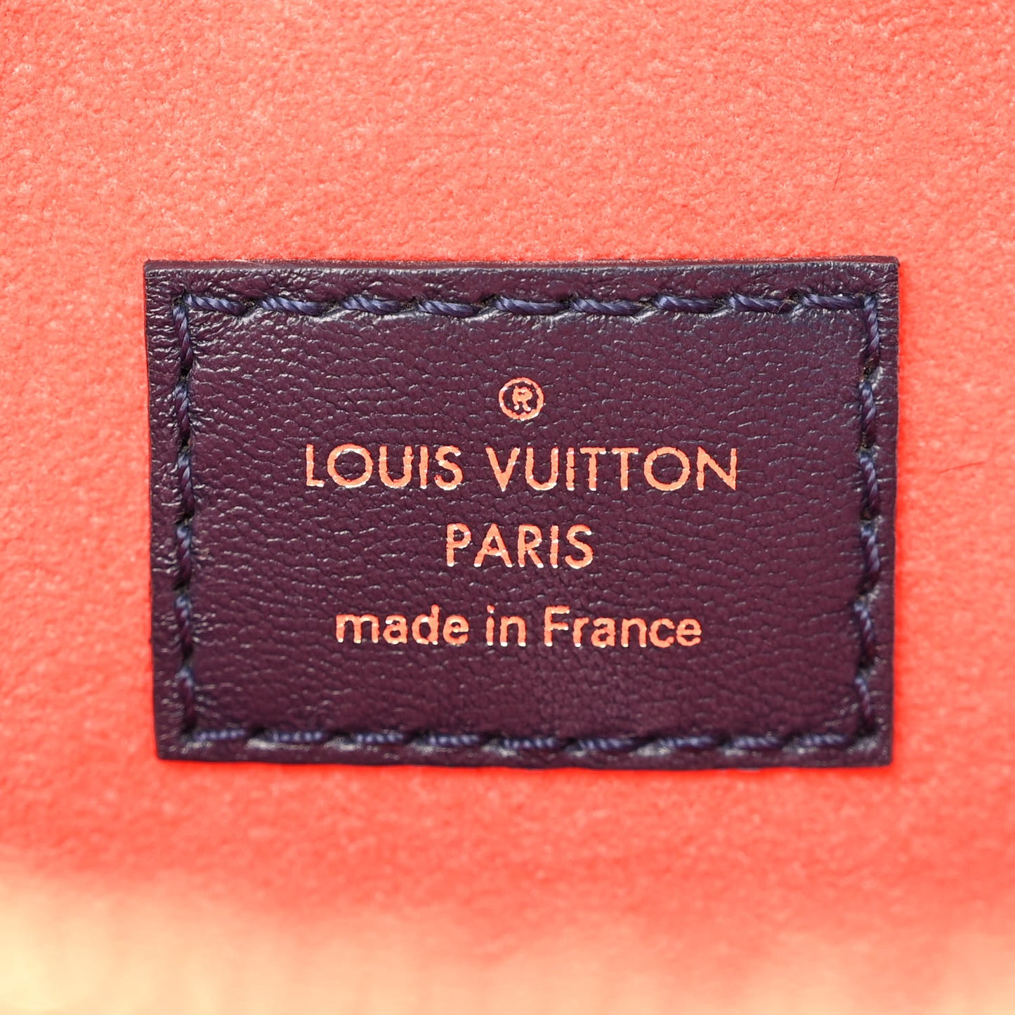Lambskin Embossed Monogram LV Garden Coussin MM Navy Blue