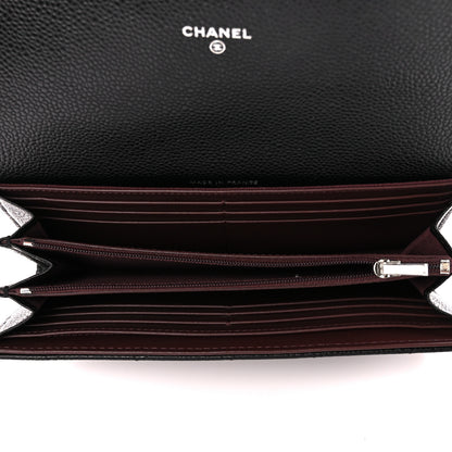 Chanel Caviar Quilted Large Gusset Flap Wallet Black 5 of 11