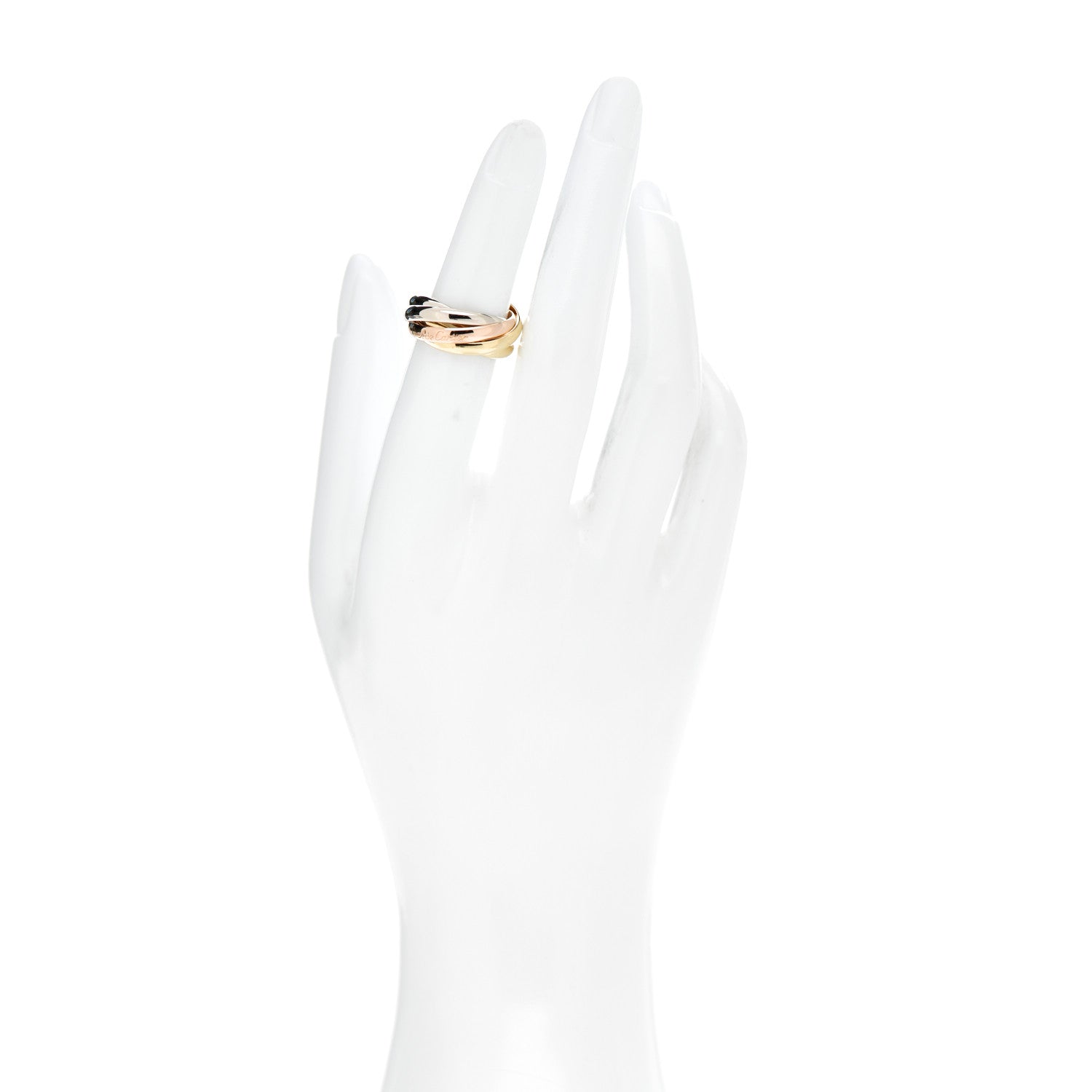 Cartier 18K Pink Yellow White Gold Five Band Les Must De Cartier Trinity Ring 49 4.75 2 of 4