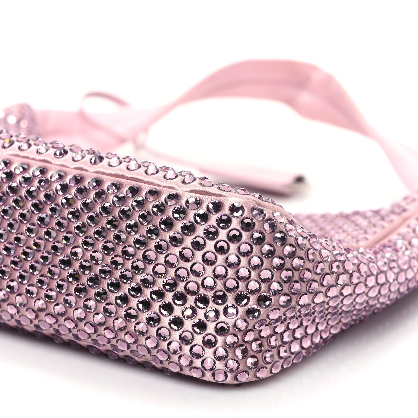 Satin Crystal Mini Re-Edition 2000 Bag Alabastro