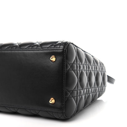 Christian Dior Lambskin Cannage Medium Lady Dior Black 9 of 11