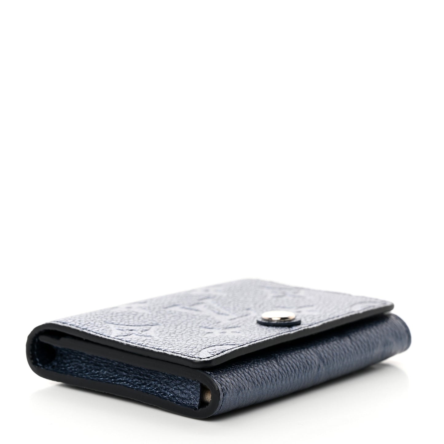 Metallic Empreinte Business Card Holder Navy Nacre