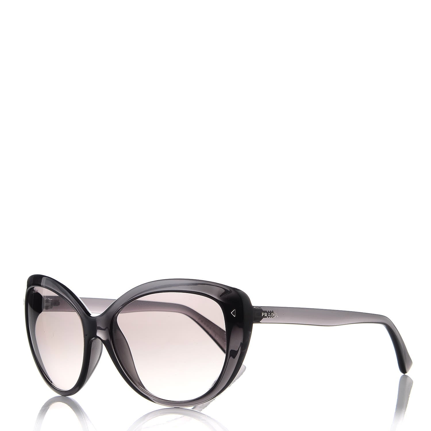 Prada Cat Eye Sunglasses SPR 16S Black Grey 1 of 6