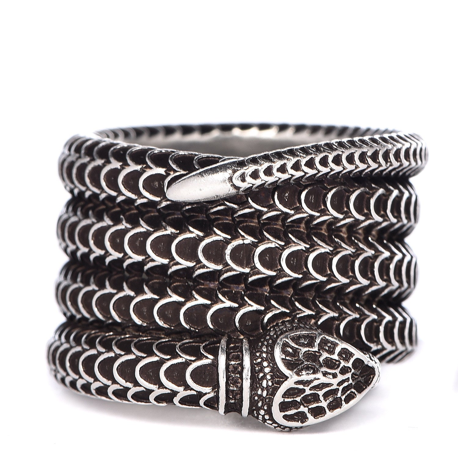 Gucci Sterling Silver Garden Snake Wrap Ring 57 8 3 of 5