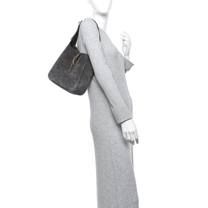 Saint Laurent Suede Small Le 5 A 7 Soft Hobo Urban Grey 2 of 13