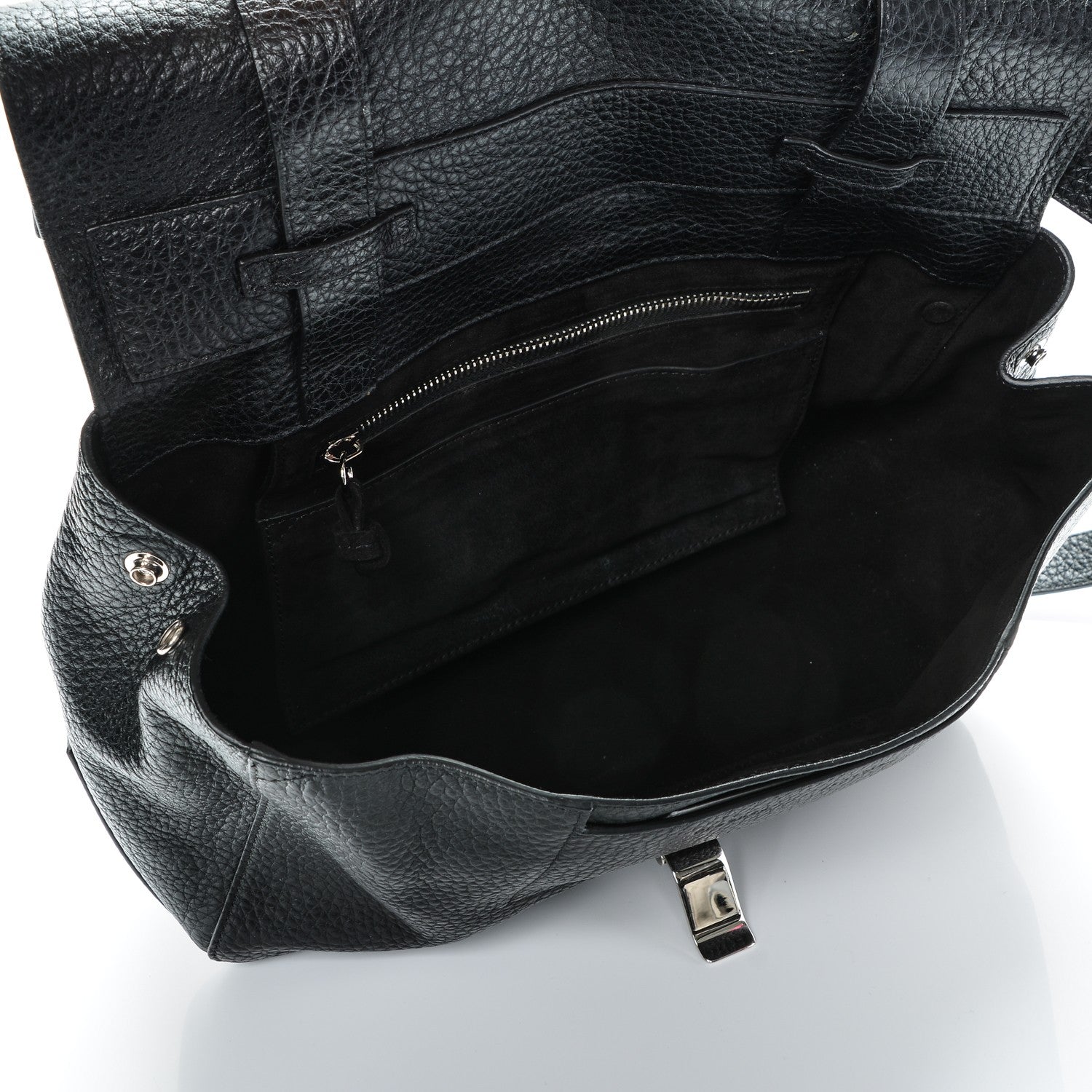 Proenza Schouler Pebbled Calfskin Double Sided PS Courier Bag Black 5 of 7