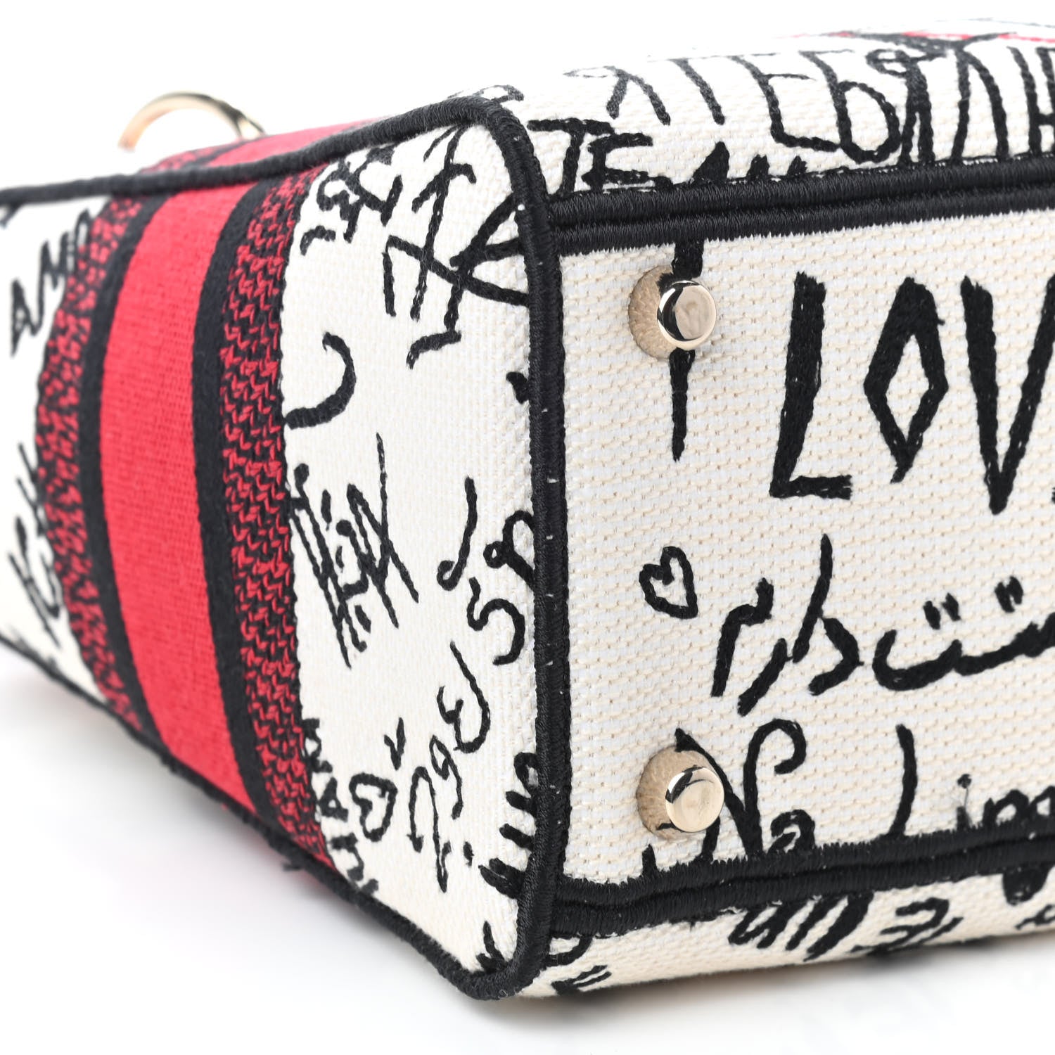 Christian Dior Canvas Medium DiorAmour Graffiti Lady D-Lite Latte 5 of 9