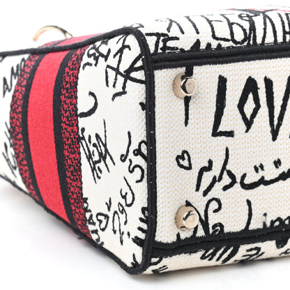 Christian Dior Canvas Medium DiorAmour Graffiti Lady D-Lite Latte 5 of 9