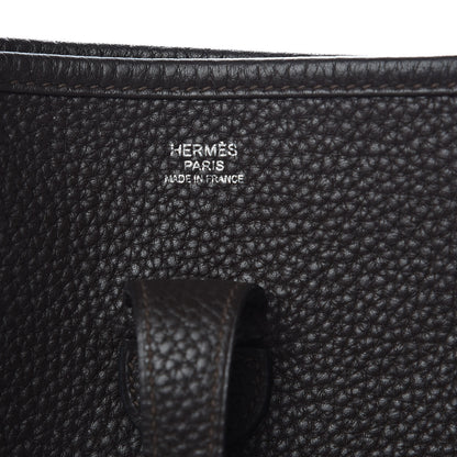 Hermes Taurillon Clemence Evelyne II PM Chocolate 6 of 12