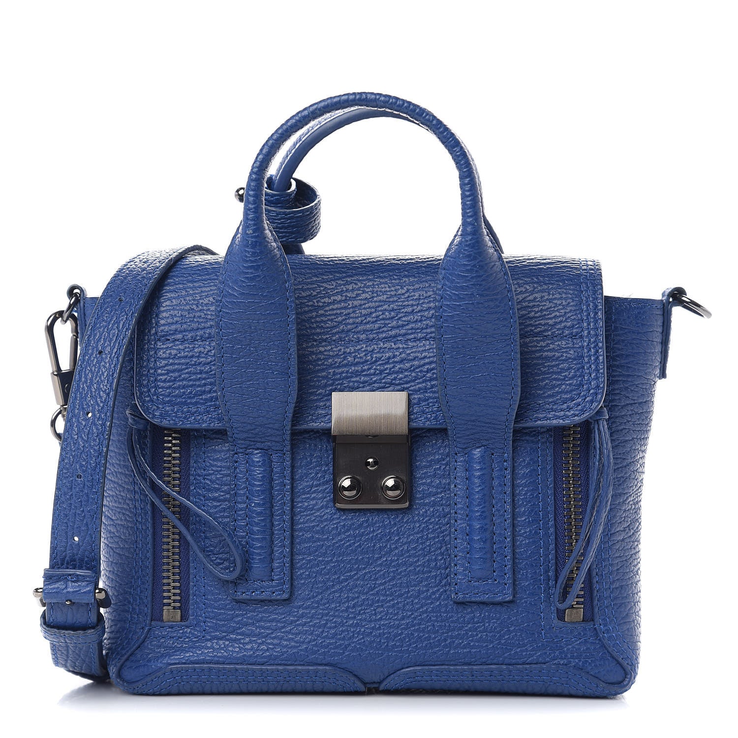 3.1 Phillip Lim 3.1 Textured Calfskin Mini Pashli Satchel Cobalt 1 of 11