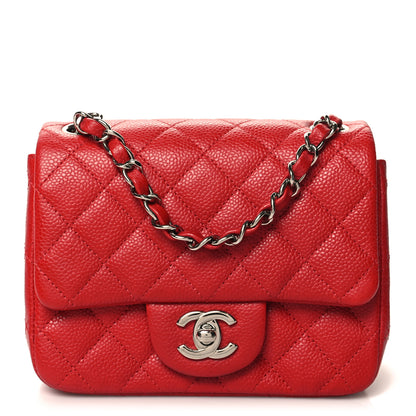 Chanel Caviar Quilted Mini Square Flap Red 1 of 11