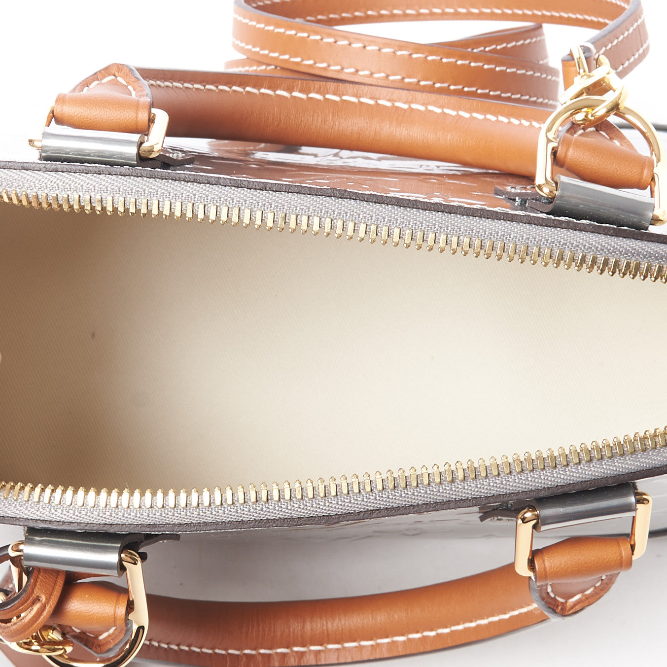 Louis Vuitton Vernis Alma BB Gris Metal 8 of 8