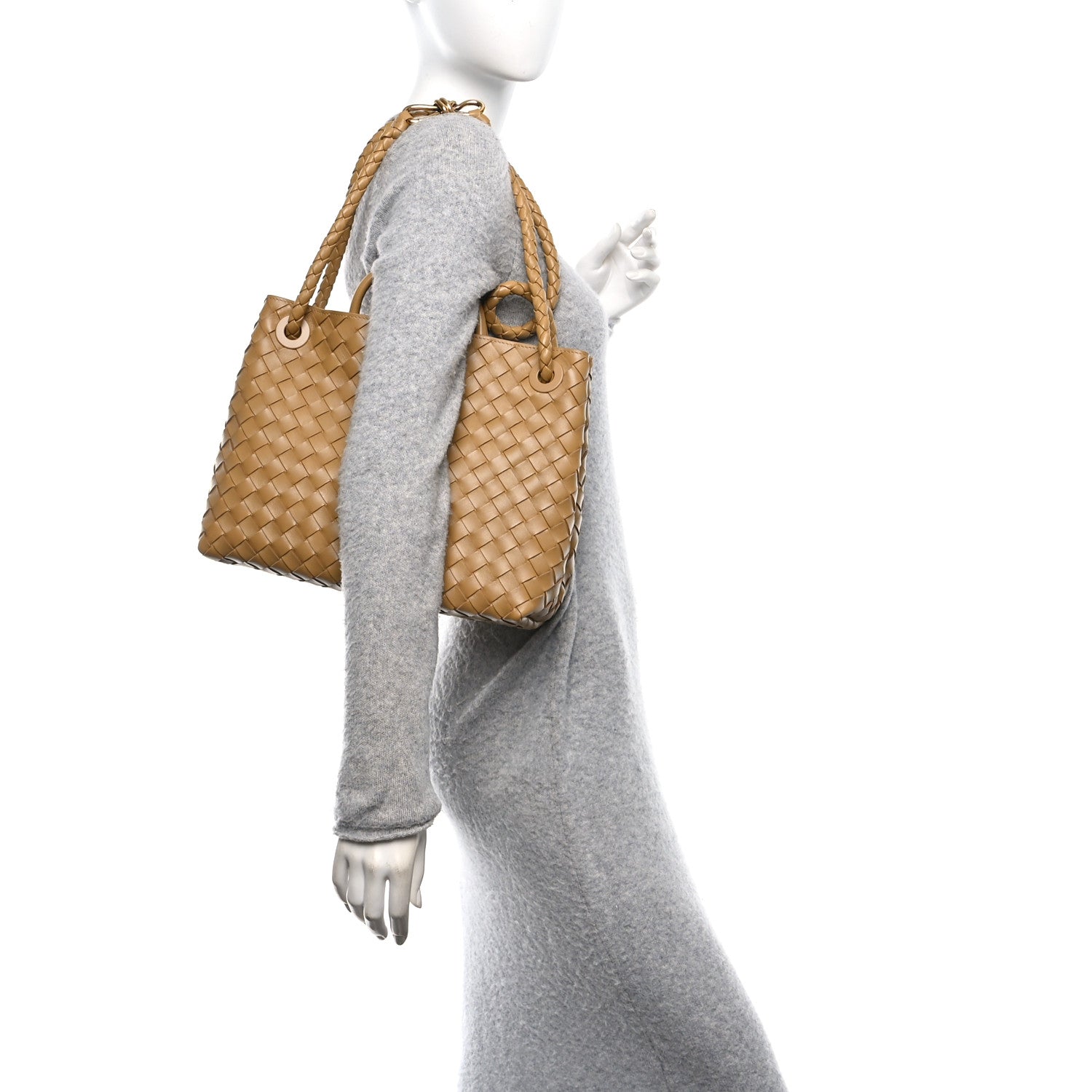 Bottega Veneta Nappa Intrecciato Medium Andiamo Shoulder Bag Dark Praline 2 of 10