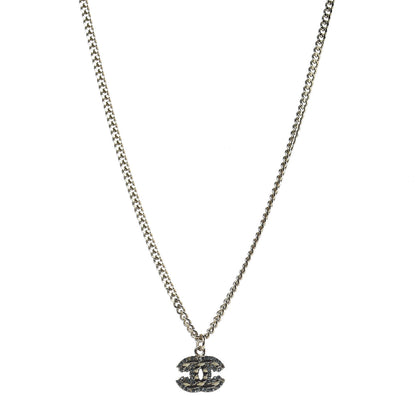 Chanel Crystal Enamel Striped CC Necklace Blue Gold 1 of 6