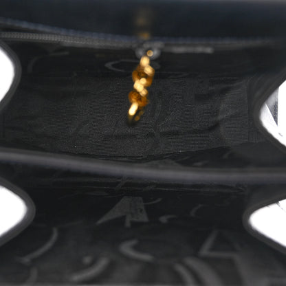 Salvatore Ferragamo Brushed Off Calfskin Small Iconic Top Handle Bag Navy 5 of 10