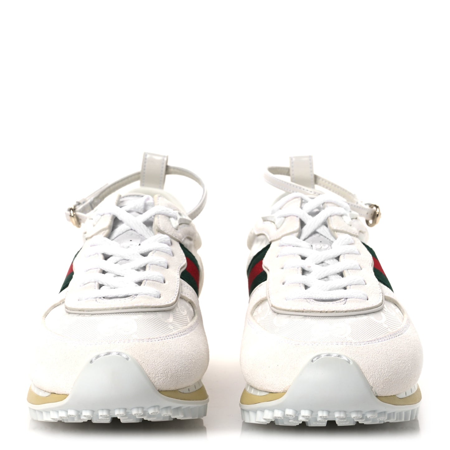 GG Suede Monogram Web Re-Motion Sneakers 37.5 White