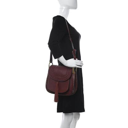 Chloe Calfskin Braided Medium Hudson Shoulder Bag Sienna Red 2 of 10