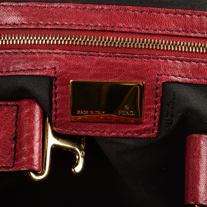 Fendi Distressed Lambskin Grommet Bag De Jour Rosso 6 of 9