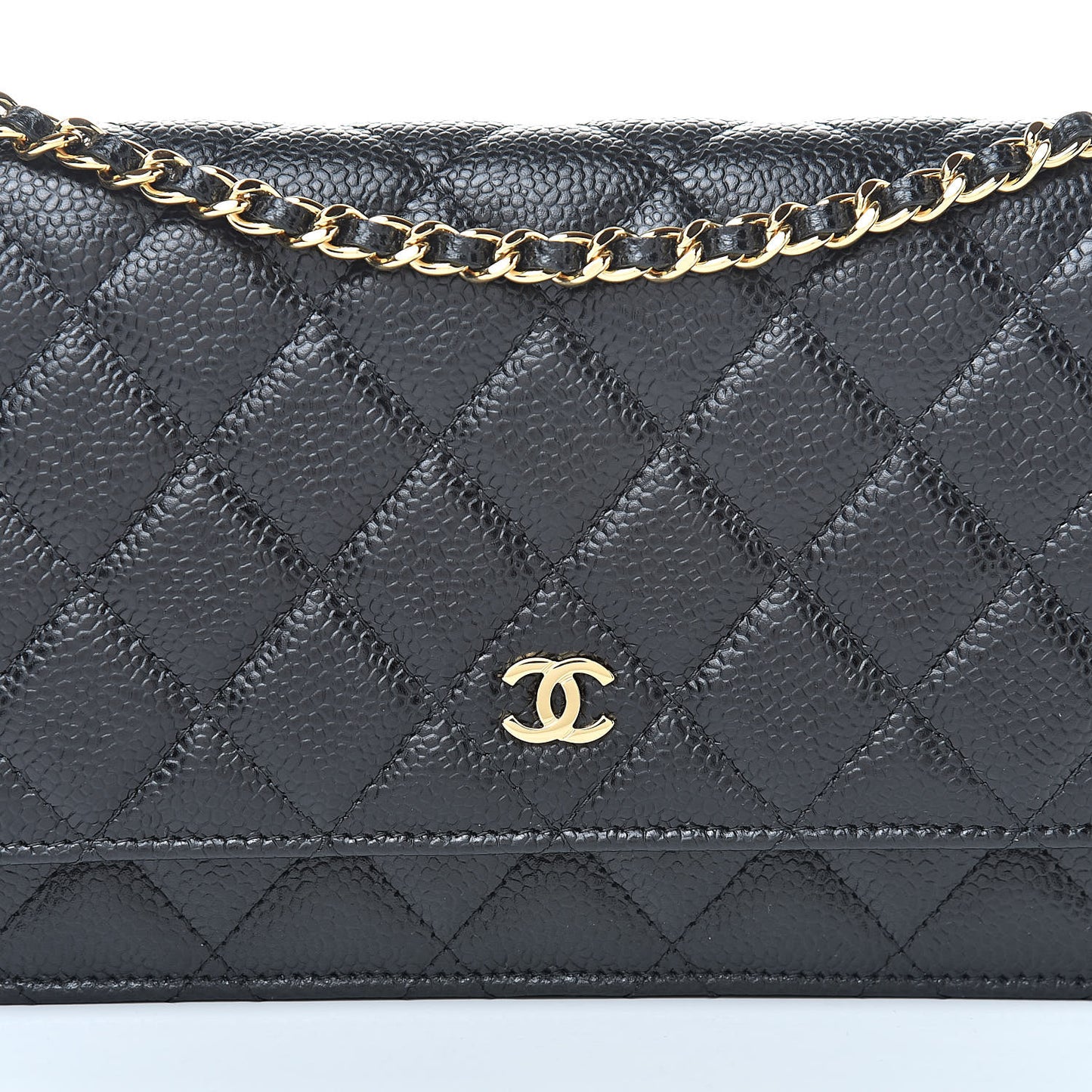 Caviar Quilted Wallet On Chain WOC Black
