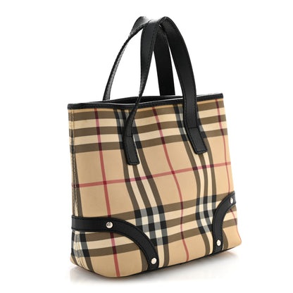 Burberry House Check Studded Small Tote Black 3 of 16