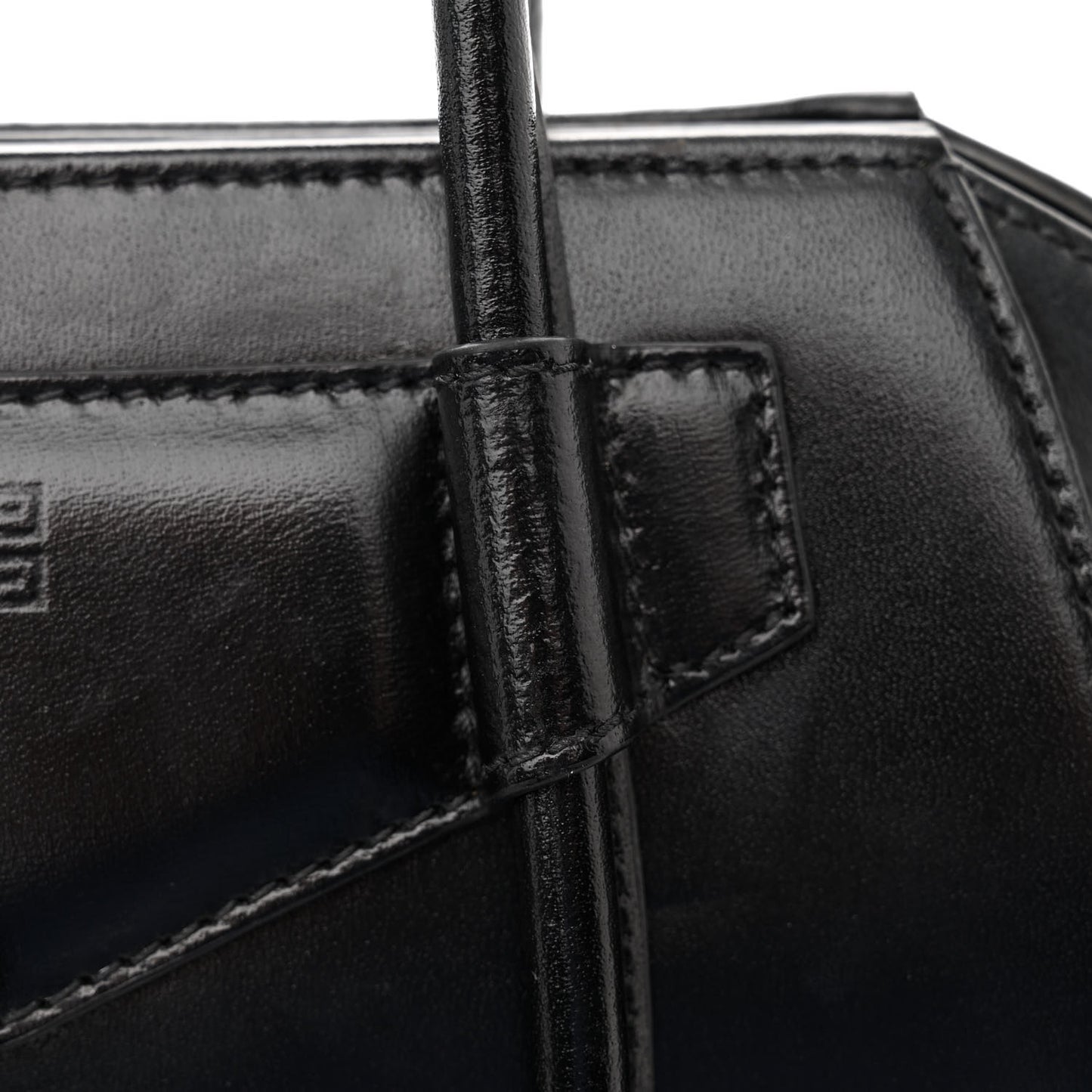 Box Calfskin Mini Lock Antigona Shoulder Bag Black