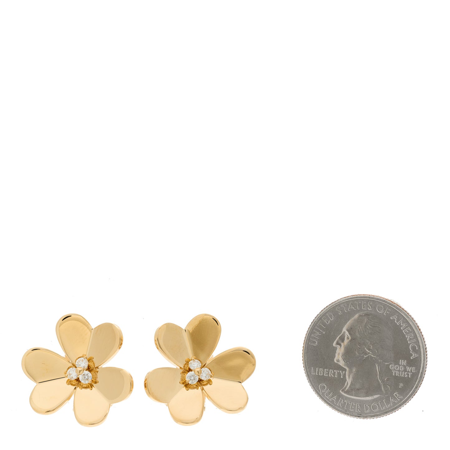 18K Yellow Gold Diamond Large Frivole Earrings
